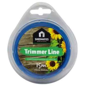 Shedmates 1.65mm Trimmer Line – 15m Blue Medium Duty Strimmer Line for Petrol Grass Trimmers and Garden Edging