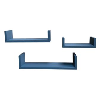 Shelfit Wooden Floating Shelves Grey - Set of 3