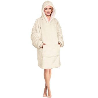 Sherpa Lined Snuggle Hoodie – Cream