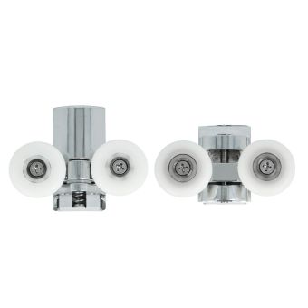 Shower Door Roller Set 25mm Nylon Wheels Upper & Lower