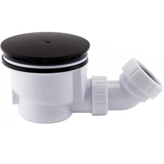 Shower Trap Waste Matt Black 90mm I Low Profile Shower Waste