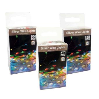 Silver Wire Multi Coloured Lights