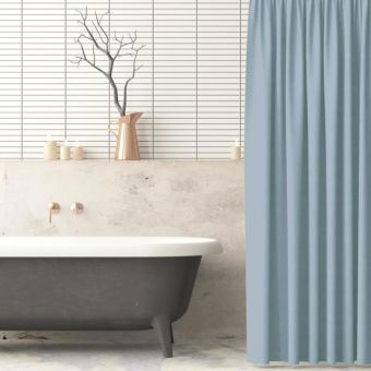 Sky Blue Polyester Shower Curtain 180 x 180 cm | Waterproof Bathroom Curtain