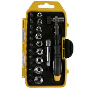 Set of Bits, Sockets & Ratchet - 23 pieces