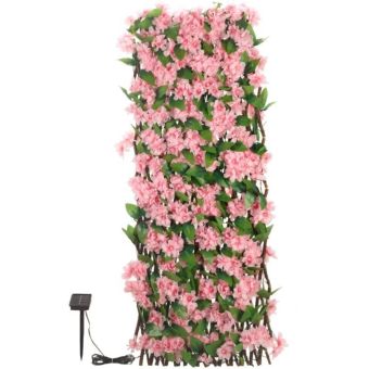 Solar InLit Pink Blossom 180 x 90cm Trellis – Illuminated Decorative Screen