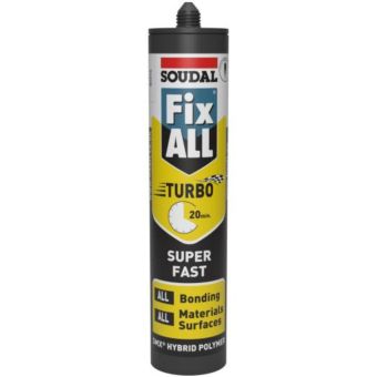 Soudal Fix All Turbo White 3 x 290ml Value Pack – Super Fast Hybrid Polymer Adhesive