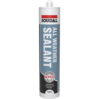 Soudal Ready to Use White Solvent-Based Sealant 290ml – Durable Waterproof Joint & Gap Sealer