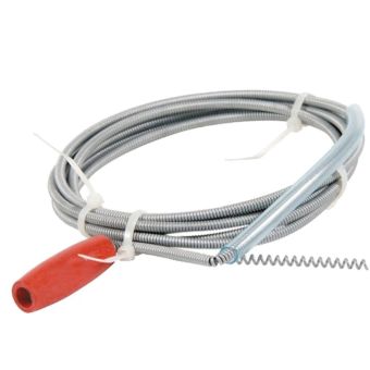 Hydroland Sewer Spring Pipe Auger 6mm x 3m – Drain Unblocking Spiral with Wooden Handle