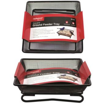 Redwood Square Ground Feeder Tray | Metal Micro Mesh Tray for Ground Feeding Birds