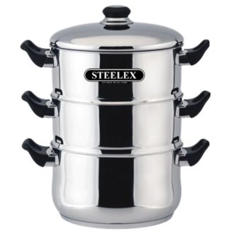 Steelex 3 Tier Steamer Set 20cm