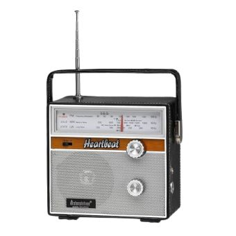 Steepletone Heartbeat Retro Portable Radio FM - Black