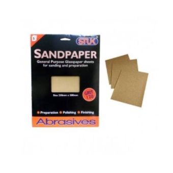 Stuk 180 (Fine) Grit Sandpaper - Pack of 5