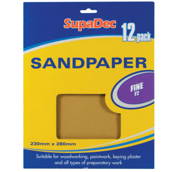 SupaDec General Purpose Sandpaper Pack 12 Fine F2