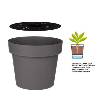 Grey Pot with Water-storage Reserve - 40cm