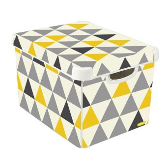Curver Yellow Geometric Deco Box 22L