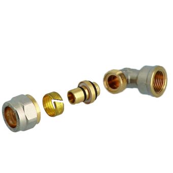 Nickel-Plated Multilayer Compression Female Elbow - 3/4"x20