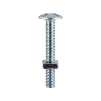Roofing Bolts with Square Nuts - Zinc M6 x 40
