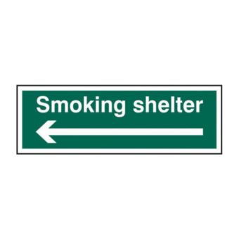 Smoking Shelter Arrow Left Sign (300mm x 100mm)