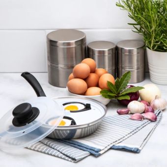 2 Cup Egg Poaching Pan & Lid - 20cm