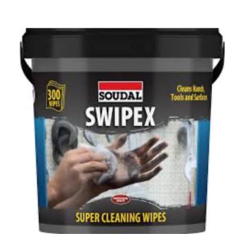 Soudal Swipex Cleaning Wipes 300 Tub Heavy Duty Sealant & Adhesive Remover Wipes