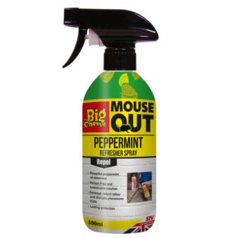 Big Cheese Anti Mouse Refresher Spray 500ml | Mint Rodent Deterrent Spray, Disrupts Pheromone Trails, Lasts Up to 30 Days