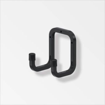 Black Tool Holder 90mm Double Hook Wall Mounted Storage