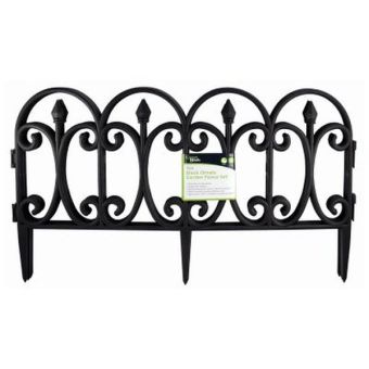 GreenBlade 4pc Black Ornate Garden Fence