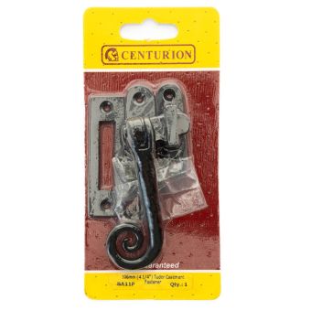 Black Tudor Style Casement Window Fastener 115mm Beaten Effect