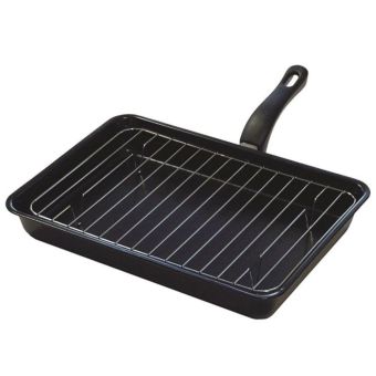 34.5 x 24cm Easy to clean Fits most grills.