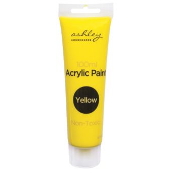 Ashley Acrylic Paint 100ml Yellow – Non-Toxic Fast Drying Water-Based Craft Paint