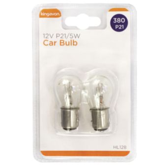 Kingavon 12V P21/5W Car Bulb – Dual Filament 380 Vehicle Replacement Bulb Waterproof Dustproof CE UKCA Approved