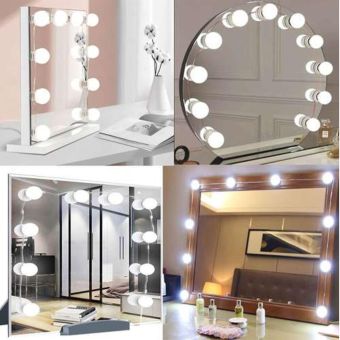 LED Mirror Dressing Table Lights 10 Bulbs USB Powered – 30 Lighting Modes with Adjustable Brightness