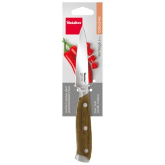 Metaltex Heritage Paring Knife with Hardened Stainless Steel Blade and Pakka Wood Handle