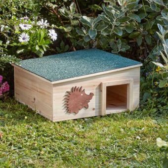 Hedgehog Home FSC Certified Wooden Shelter with Felt Roof