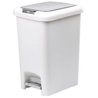Fairmont 20 Litre Pedal Bin – White and Grey Hands-Free Waste Bin with Durable Pedal Mechanism