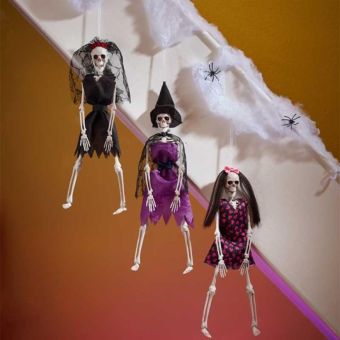 HalloWitch Mixed Case – Hanging Skeleton Witch Halloween Decorations