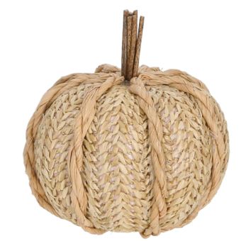 Pumpkin Rattan Decoration 9cm – Natural Autumn and Halloween Ornament