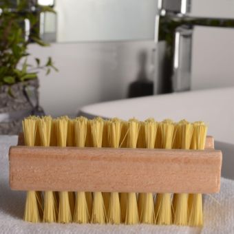 York Wooden Double-Sided Hand Brush – Beech Wood Hand and Nail Cleaning Brush with Firm Bristles for Effective Dirt Removal