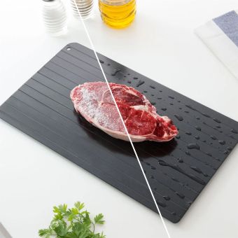 InnovaGoods Qheat Rapid Food Defrosting Plate – Fast Thawing Non-Stick Tray for Meat, Fish and Vegetables