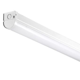 Powermaster 4ft 40W Twin LED Batten Light 4800 Lumens IP20 Screwless Hinged Fitting