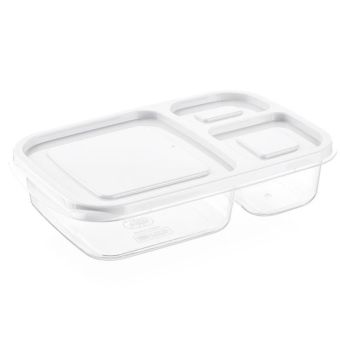 3-Compartment Lunch Box 1.15L – BPA-Free Food Storage Box with Locking Lid and Freezer Safe Design