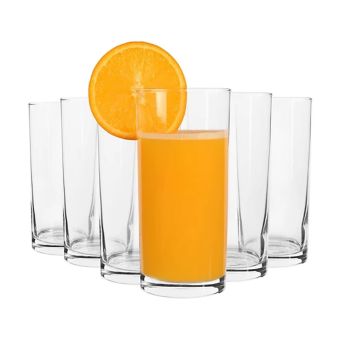 LAV Liberty Highball Glasses 295ml Clear – Pack of 6 Contemporary Tall Tumblers