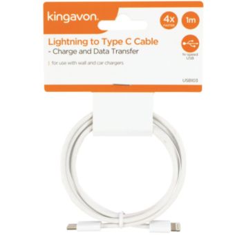 Kingavon 1M Lightning to Type-C Cable – Fast Charge and High-Speed Data Transfer for Apple Devices
