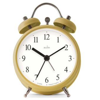 Haven Bell Alarm Clock Curry Powder 12cm – Classic Twin Bell Alarm Clock with Retro Design