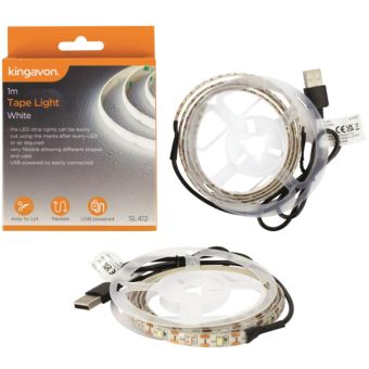 Kingavon 1M LED Tape Light White – Flexible USB Powered Strip Lighting