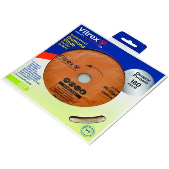 Vitrex 180mm Standard Diamond Cutting Blade for Ceramic, Stone, and Masonry