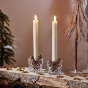 Faux Flame LED Table Candles Cream 2 Pack – Flameless Battery Operated Decorative Candles