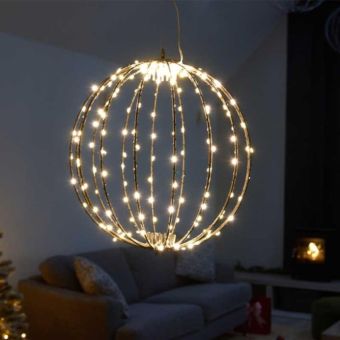 190 LED Twinkle Orb Warm White 30cm LV – Festive Hanging Christmas Light Decoration