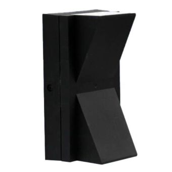 NERO 12W Black Up and Down Wall Light – IP65 Outdoor LED PVC Fixture with 1200 Lumens, Warm White 3000K