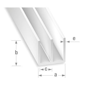 Double U-Profile 21cm x 6.5cm x 2m (2003.68650)